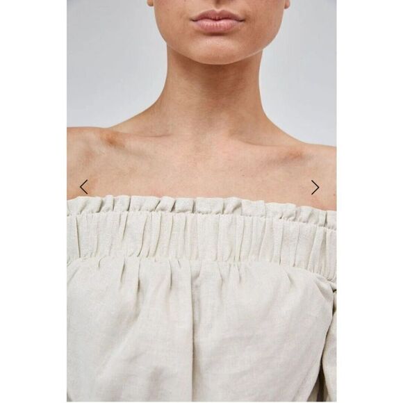 The Fifth Label Blouse Off Shoulder Cropped Beige Theo Wheat Top Size Small/4 - Picture 4 of 10